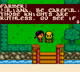 Quest for Camelot (Game Boy Color) screenshot: Talking to a villager