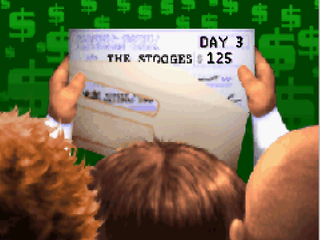 The Three Stooges (PlayStation) screenshot: Paycheck