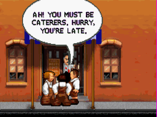 The Three Stooges (PlayStation) screenshot: Restaurant
