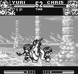 King of Fighters R-1 (Neo Geo Pocket) screenshot: Unlike the console game, Orochi Chris uses the feet to do his Kagami wo Hofuru Honoo, not the hands!