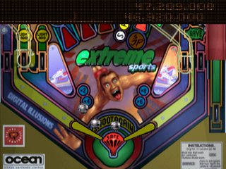 True Pinball (PlayStation) screenshot: Extreme Sports 2D mode - Bottom