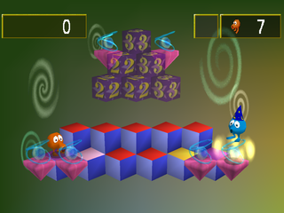 Q*bert (PlayStation) screenshot: First hub