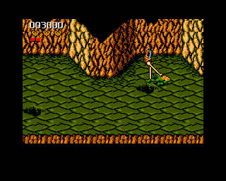 Battletoads (Amiga CD32) screenshot: Getting a beating from some weird machine.