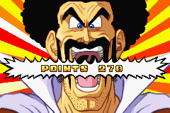 Dragon Ball Z: Supersonic Warriors (Game Boy Advance) screenshot: At the end Mr. Satan gives you points to unlock content.