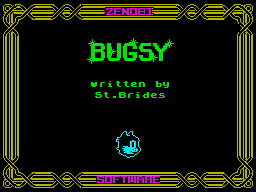 Bugsy (ZX Spectrum) screenshot: Title screen: Zenobi Software release