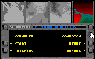 Strike Fleet (Amiga) screenshot: Mission selection