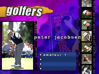 PGA Tour 97 (PlayStation) screenshot: Peter Jacobsen, one of the REAL golfers.