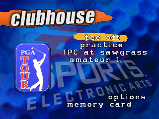 PGA Tour 97 (PlayStation) screenshot: Main menu.