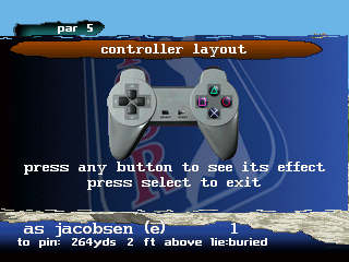 PGA Tour 97 (PlayStation) screenshot: Controller layout.