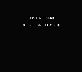 El Capitán Trueno (MSX) screenshot: Choose part one or part two