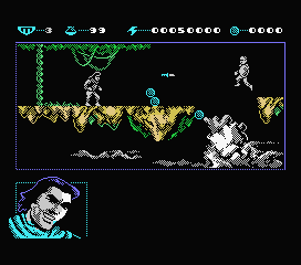 El Capitán Trueno (MSX) screenshot: Starting out in the caves in part two. I have trowing knives, now...