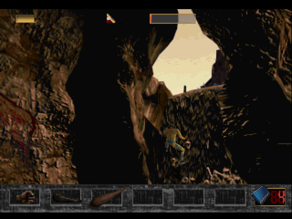 Time Commando (PlayStation) screenshot: Climbing the wall.
