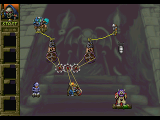 Arthur to Astaroth no Nazo Makaimura: Incredible Toons (PlayStation) screenshot: Pulling mechanisms