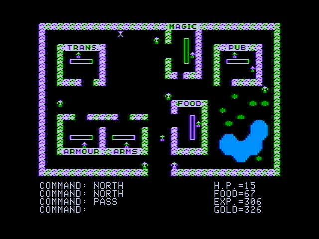 Ultima (Apple II) screenshot: In town