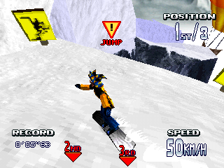 Snow Break (PlayStation) screenshot: Now I MUST jump. Or...