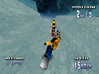 Snow Break (PlayStation) screenshot: Chasing the nameless babe.