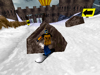 Snow Break (PlayStation) screenshot: Zoom out again. A freaking rock.