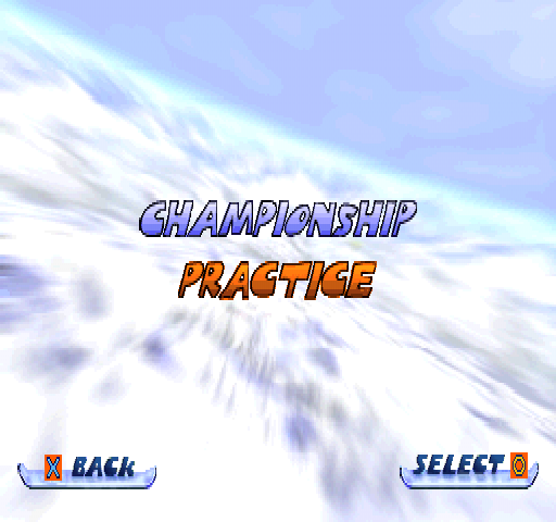 Snow Break (PlayStation) screenshot: Normal mode: championship or practice.