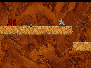 Lode Runner Extra (PlayStation) screenshot: Cutscene introducing the bomb.