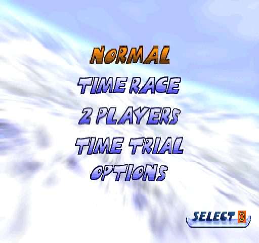 Snow Break (PlayStation) screenshot: Main menu.
