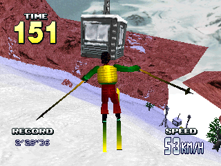 Snow Break (PlayStation) screenshot: Race: The Cable Way.