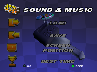 Moto Racer (PlayStation) screenshot: Options menu