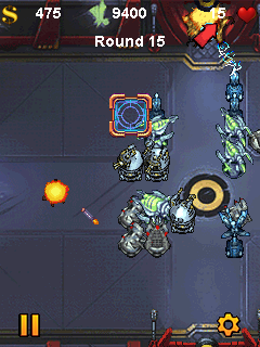 Fieldrunners (J2ME) screenshot: The crossrpads. Attacks spawn from two locations