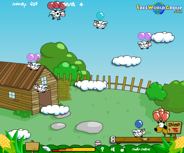 Barnyard Balloon (Browser) screenshot: Level 4
