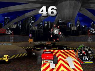 Wreckin Crew (PlayStation) screenshot: Stunt track