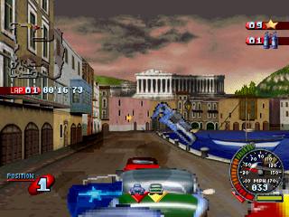 Wreckin Crew (PlayStation) screenshot: Mediterranean track
