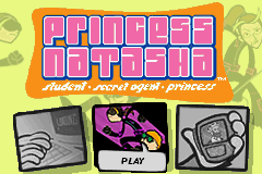 Princess Natasha: Student • Secret Agent • Princess (Game Boy Advance) screenshot: Main menu