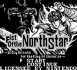 Fist of the North Star: 10 Big Brawls for the King of the Universe! (Game Boy) screenshot: English release Title Screen