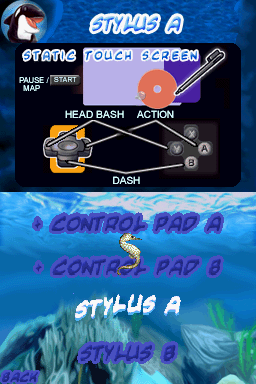 Shamu's Deep Sea Adventures (Nintendo DS) screenshot: Controls Menu