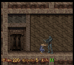 Nosferatu (SNES) screenshot: Stage 2, battling a classic mummy monster