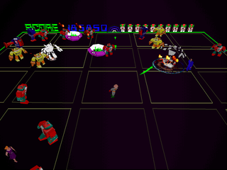 Robotron X (PlayStation) screenshot: Yellow flying robot