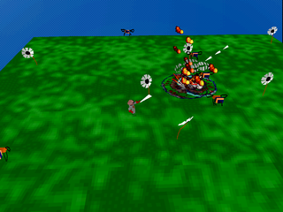 Robotron X (PlayStation) screenshot: Killing the bees.