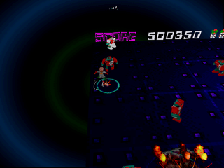 Robotron X (PlayStation) screenshot: Stepping on a trap.