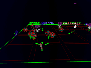 Robotron X (PlayStation) screenshot: Multi-shot power-up, from another angle