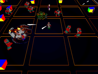 Robotron X (PlayStation) screenshot: Green robot