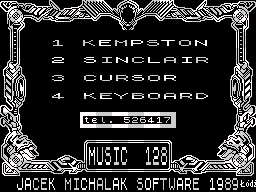 Shot (ZX Spectrum) screenshot: Main menu