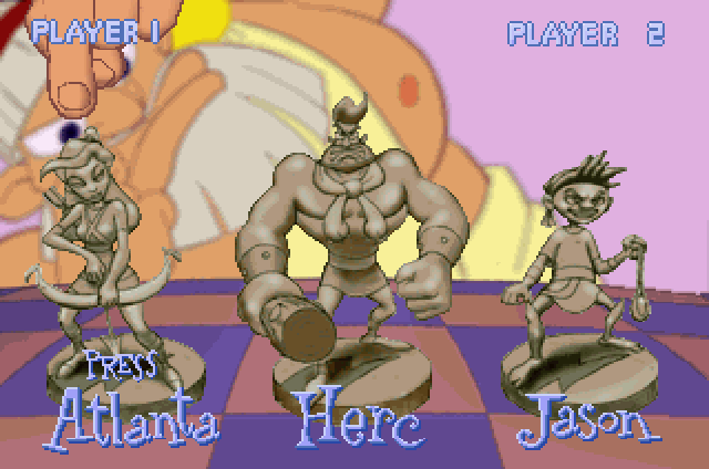Herc's Adventures (SEGA Saturn) screenshot: One can choose between three characters