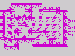 Sokoban (ZX Spectrum) screenshot: Level 13