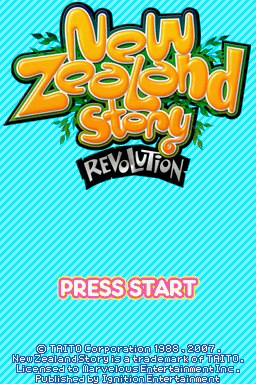 New Zealand Story Revolution (Nintendo DS) screenshot: Title screen.