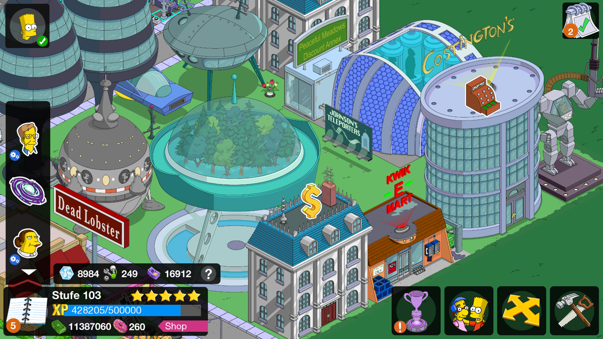 The Simpsons: Tapped Out (Android) screenshot: SciFi Quest 2016: Buildings and decorations II