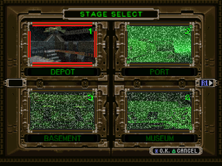 Trap Gunner (PlayStation) screenshot: Stage selection