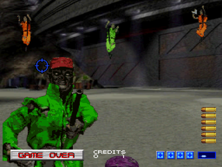 Area 51 (PlayStation) screenshot: Rope zombies