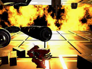 Sentient (PlayStation) screenshot: Bay on fire