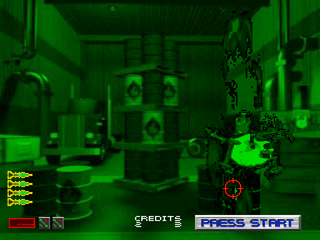 Area 51 (PlayStation) screenshot: Exploding alien.