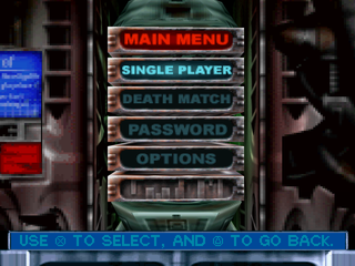 Forsaken (PlayStation) screenshot: Main menu