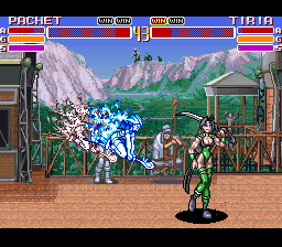 Battle Tycoon (SNES) screenshot: Tiria is finishing this off wrath-of-angry-god style.